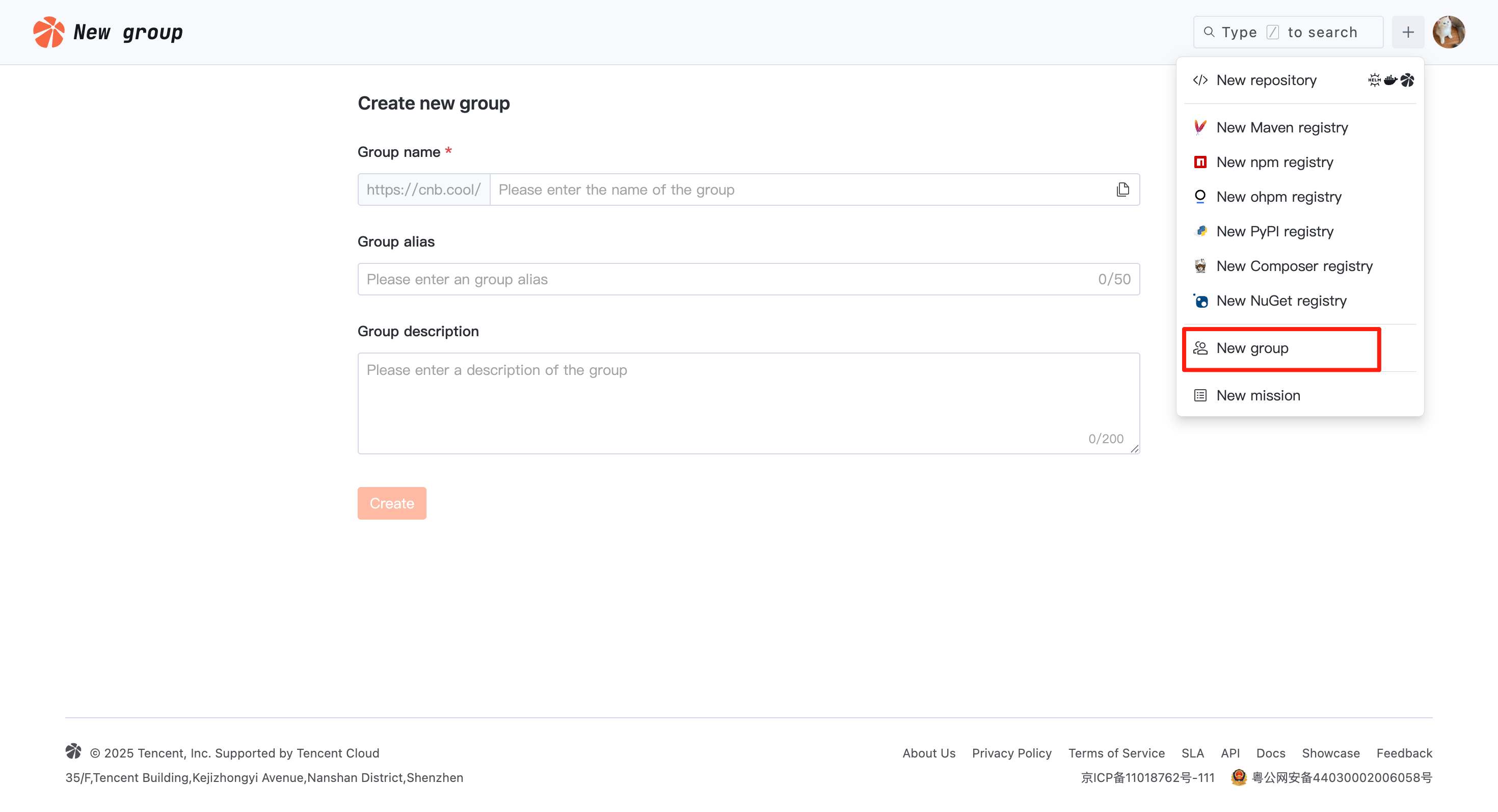 Create Organization